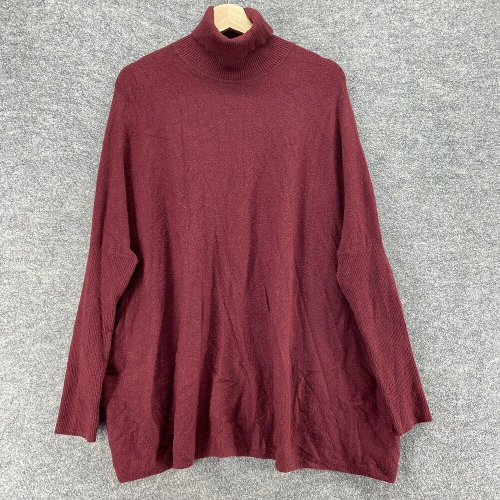 Joseph A Sweater Pullover Women S Small Red Knit Turtleneck Long Sleeve Rayon